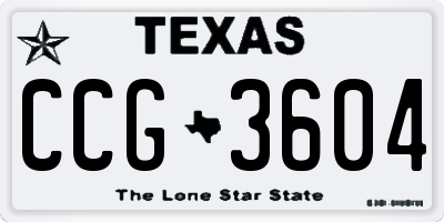 TX license plate CCG3604