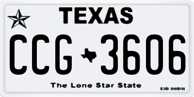 TX license plate CCG3606
