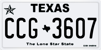 TX license plate CCG3607
