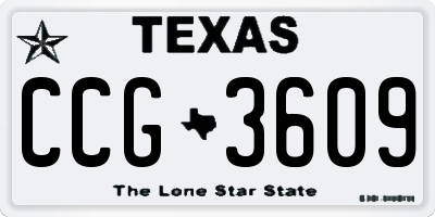 TX license plate CCG3609