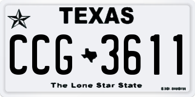 TX license plate CCG3611