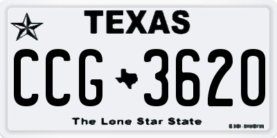 TX license plate CCG3620