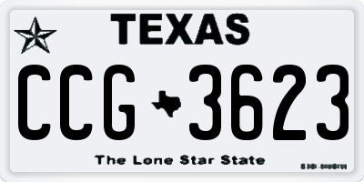 TX license plate CCG3623