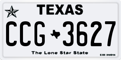 TX license plate CCG3627