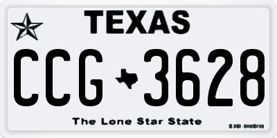 TX license plate CCG3628