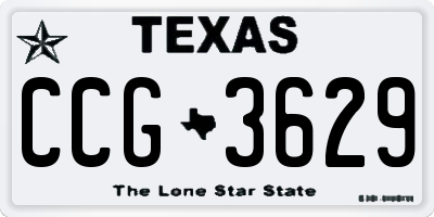 TX license plate CCG3629