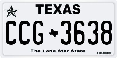 TX license plate CCG3638