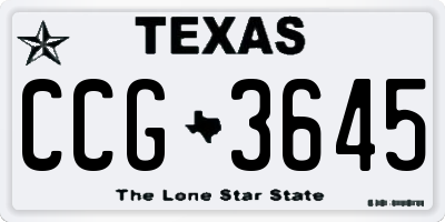 TX license plate CCG3645