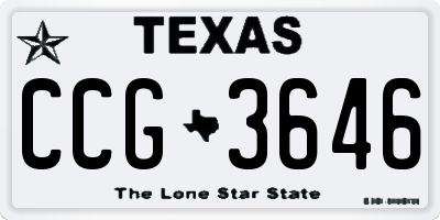 TX license plate CCG3646