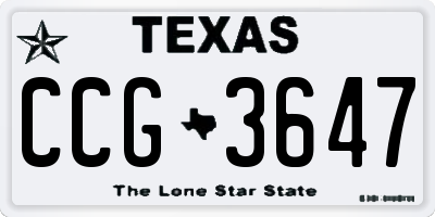 TX license plate CCG3647