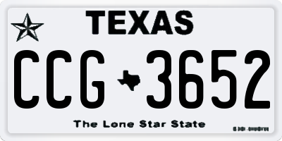 TX license plate CCG3652