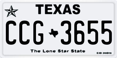 TX license plate CCG3655