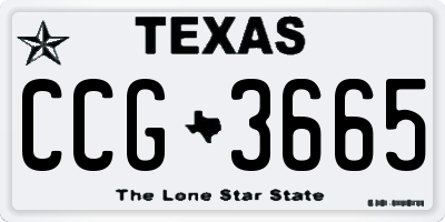TX license plate CCG3665