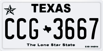 TX license plate CCG3667