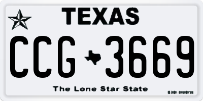 TX license plate CCG3669