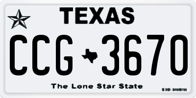 TX license plate CCG3670