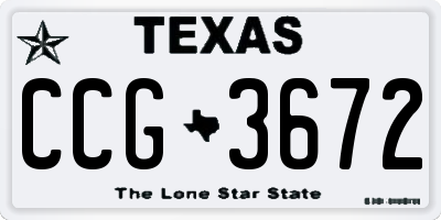 TX license plate CCG3672