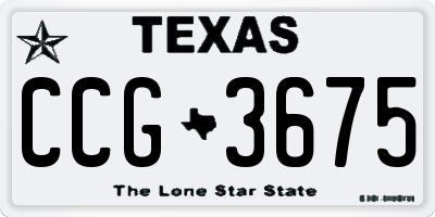 TX license plate CCG3675