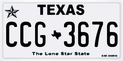 TX license plate CCG3676