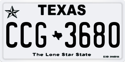 TX license plate CCG3680