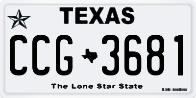 TX license plate CCG3681