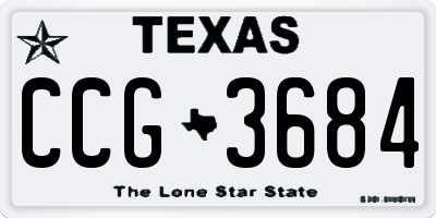 TX license plate CCG3684