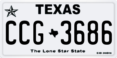 TX license plate CCG3686
