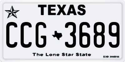 TX license plate CCG3689