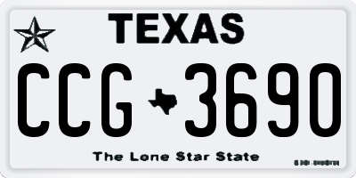 TX license plate CCG3690