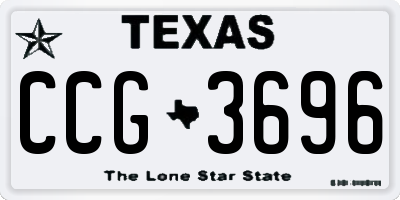 TX license plate CCG3696