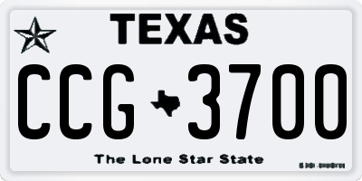 TX license plate CCG3700