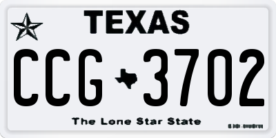 TX license plate CCG3702