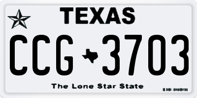 TX license plate CCG3703