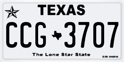 TX license plate CCG3707