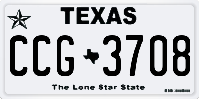 TX license plate CCG3708
