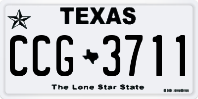 TX license plate CCG3711