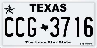 TX license plate CCG3716