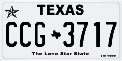 TX license plate CCG3717