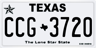 TX license plate CCG3720
