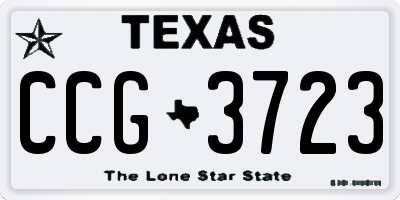 TX license plate CCG3723