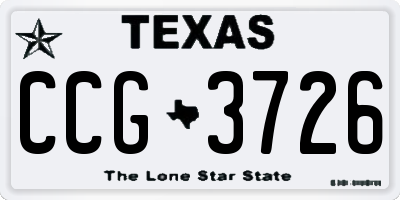 TX license plate CCG3726