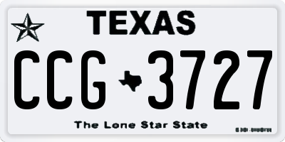 TX license plate CCG3727