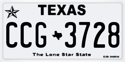 TX license plate CCG3728