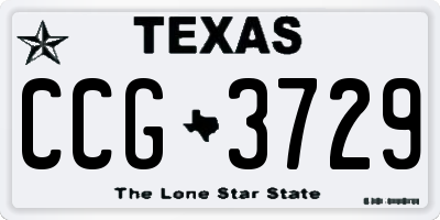 TX license plate CCG3729