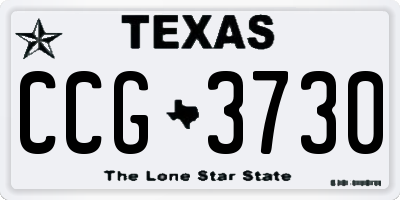 TX license plate CCG3730