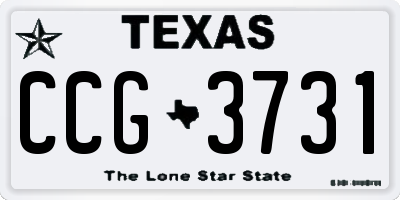 TX license plate CCG3731