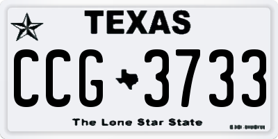 TX license plate CCG3733