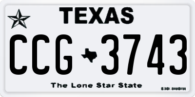 TX license plate CCG3743