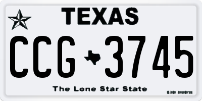 TX license plate CCG3745