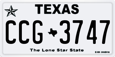 TX license plate CCG3747